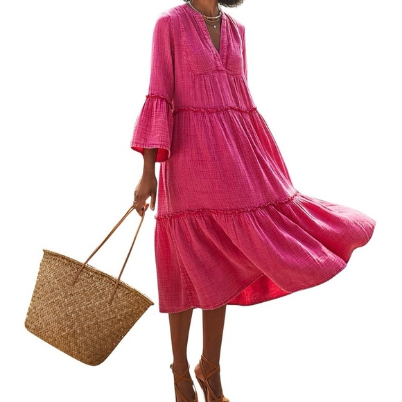 Faherty Vida Organic Cotton Midi Dress - Picture 2 of 3